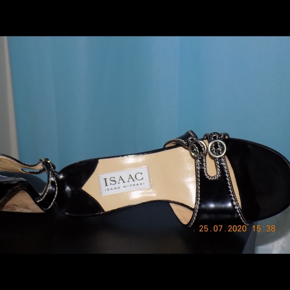 Vintage Black Open Toe Kitten Heels - Picture 4 of 5